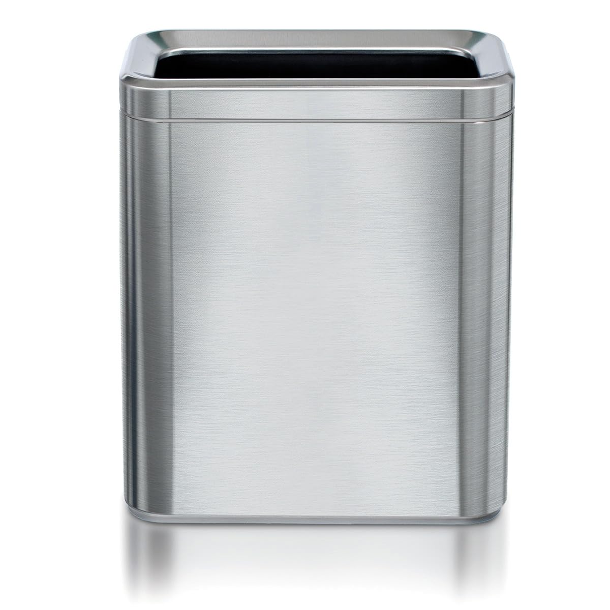 CLOROX - Papelera delgada y abierta, cesta de basura de metal pequeña de 2.6 galones (10 litros) con cubeta extraíble para espacios estrechos, cubeta de basura de acero inoxidable para baño, recámara