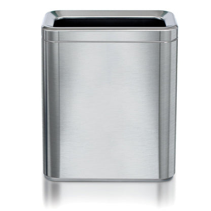 CLOROX - Papelera delgada y abierta, cesta de basura de metal pequeña de 2.6 galones (10 litros) con cubeta extraíble para espacios estrechos, cubeta de basura de acero inoxidable para baño, recámara