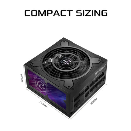 ASRock PG-850G Phantom Gaming 850W Fuente de alimentación Individual patrón Trenzado 10 años de garantía Condensador japonés Totalmente Modular 80 Plus Gold Cybenetics Platinum ATX3.1 PCIe5.1 12V-2x6