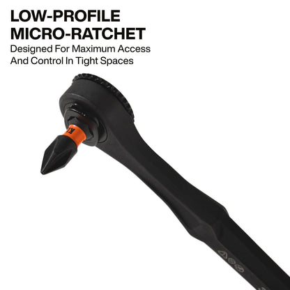 Klein Tools 32787S - Juego de puntas de impacto ProFlex de microcarraca delgada, 20 piezas, acero S2, estuche de almacenamiento compatible con MODbox, portapuntas magnético