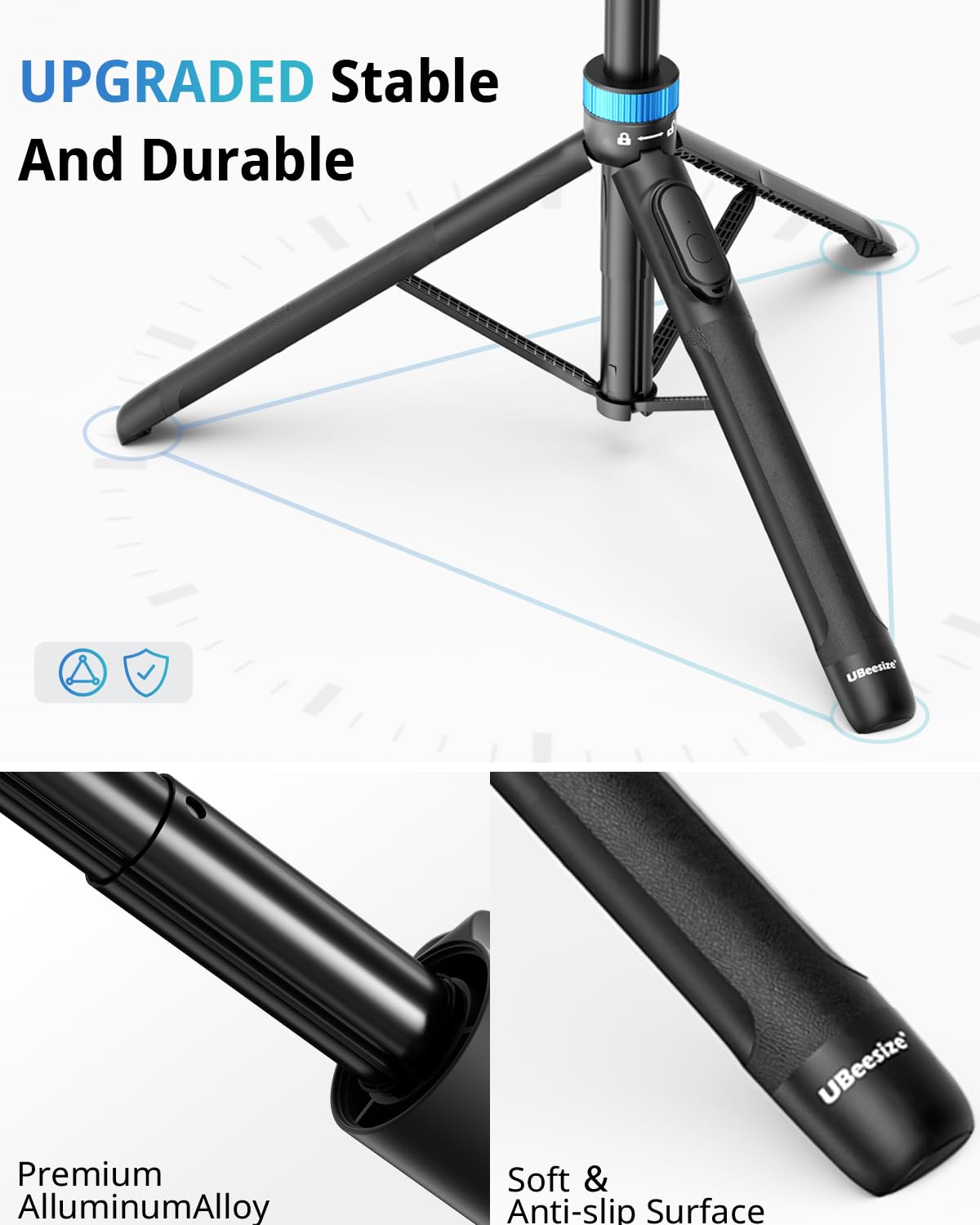 UBeesize Trípode 72" con Control Remoto. Estable y portátil para iPhone, Android y cámaras
