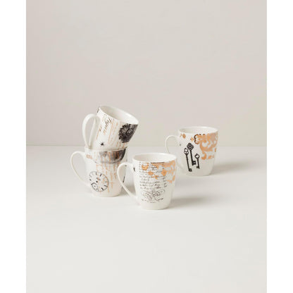 Lenox - Juego de 4 tazas clásico de Halloween, color blanco