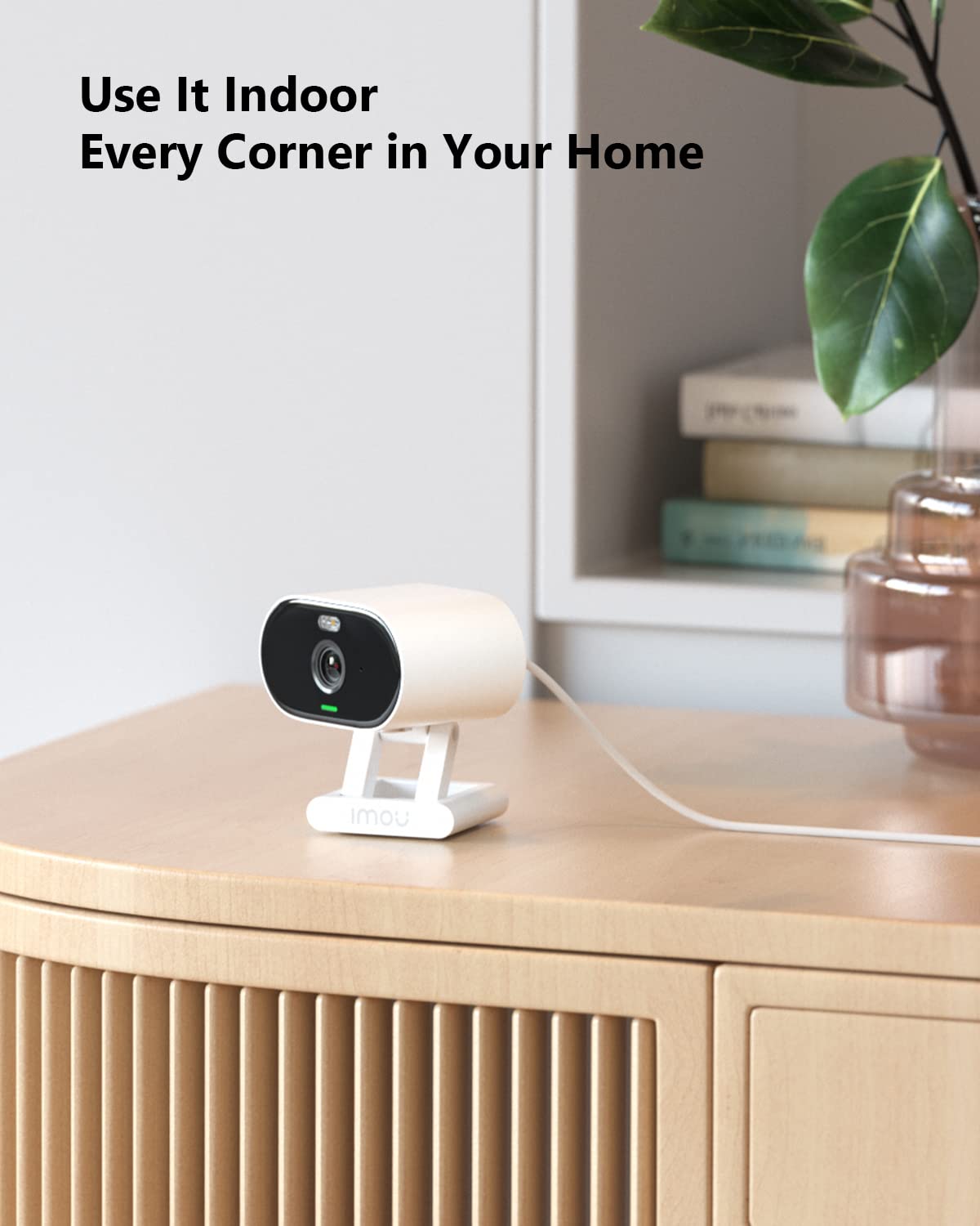 Cámara de Seguridad para Exteriores/Interiores, cámara Wi-Fi 1080P de 2.4 GHz, cámara IP con Cable Impermeable IP65 con visión Nocturna de Color, detección Humana, Foco, Alarma de Sonido
