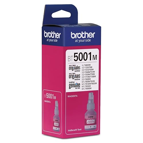 Brother Botella de Tinta BT5001M Magenta con Rendimiento de 5.000 Páginas | Botella de tinta magenta