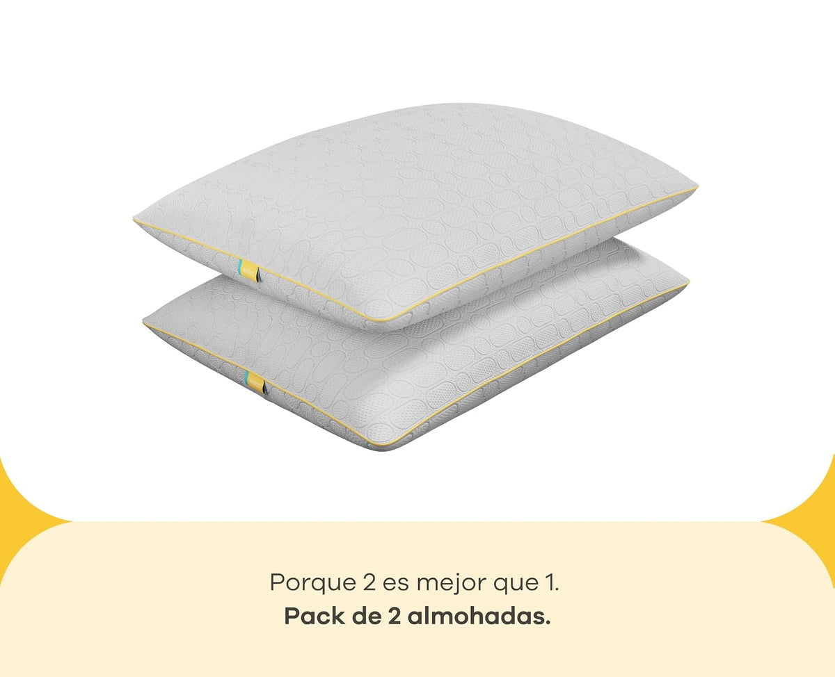 Nooz Almohadas Pack de 2 Adaptables Estándar Memory Foam Ajustables Altura Personalizable Soporte Cuello