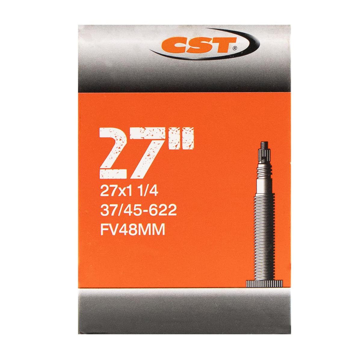 CST Cámara 27x1 1/4 (37/45-622) para Bicicleta de Turismo | Válvula Fina 48 mm | Resistente y Duradera