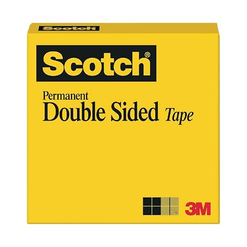 SCOTCH 3M Cinta Adhesiva Doble Cara Transparente 1 rollo de 12.7mm x 32.9m | Adhesivo permanente en ambos lados, Multiusos, La cinta queda oculta, Ideal para fotografías, hogar, escuela y oficina