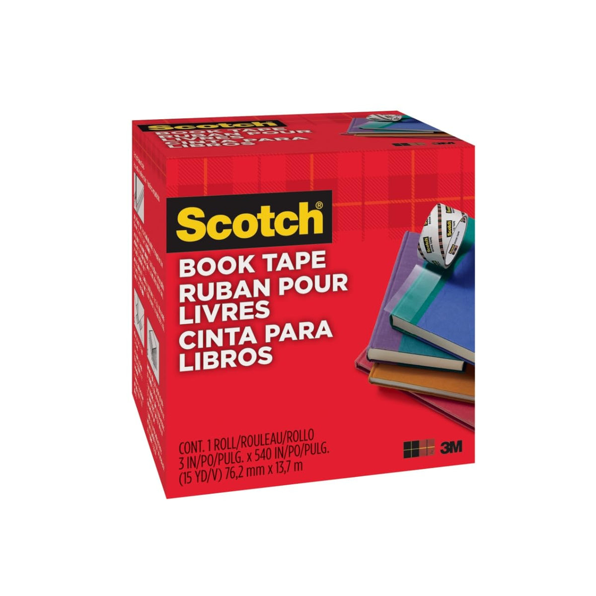 Scotch 845 - Cinta para libros, Transparente, 3 Inches x 15 Yards