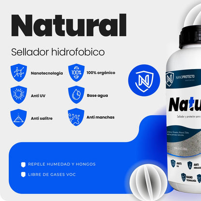 767SSNAT NATURAL Sellador Protector Orgánico para Cantera, Granito, Mármol, Slate, Piedra Natural 4l