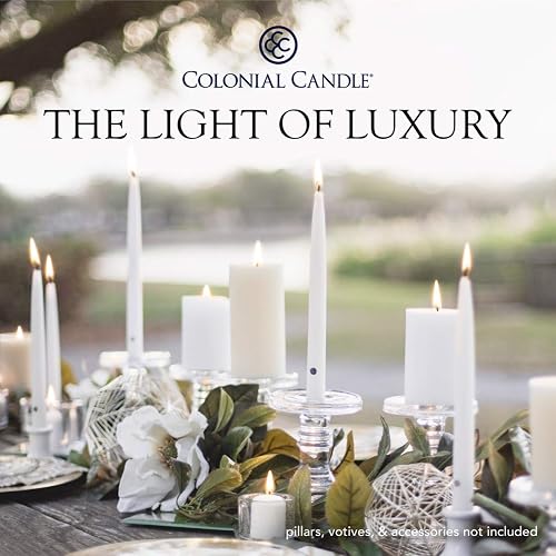 Colonial Candle Vela cónica sin perfume, colección Handipt, marfil, 10 pulgadas, paquete de 12, hasta 8 horas de combustión