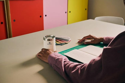 STANLEY Everyday Camp Cup de 12 onzas, tapa para beber, taza para café, té y bebidas, acero inoxidable aislado, sin BPA, espolvorear