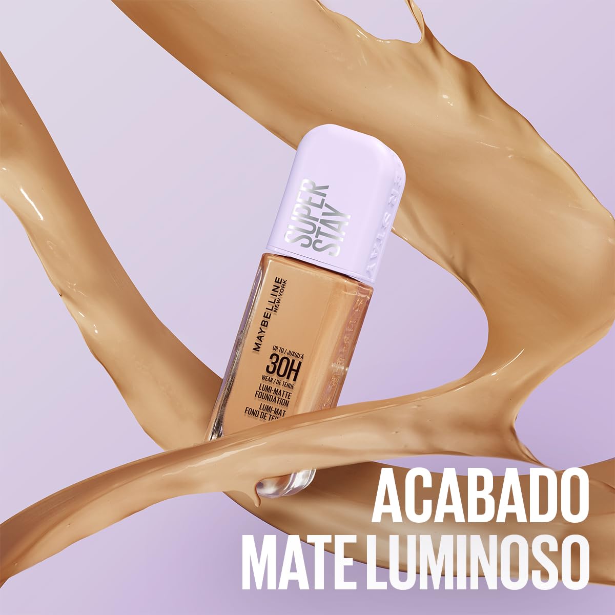 Maybelline Super Stay Lumi Matte Base de Maquillaje Líquida, Alta Cobertura con Acabado Mate Luminoso, Tecnología Lightwear 30H de Duración, Tono 128, 30 ml