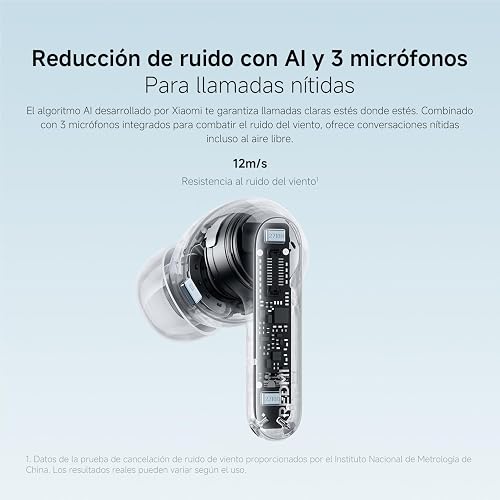 XIAOMI Redmi Buds 8 Pro, True Wireless Bluetooth, ANC hasta 55 dB, Negro | 36h Reproducción, ANC 42dB, Graves intensos, Driver 12,4 mm, 5 EQ, Bluetooth 5.4, Micrófono doble, reducción ruido con IA