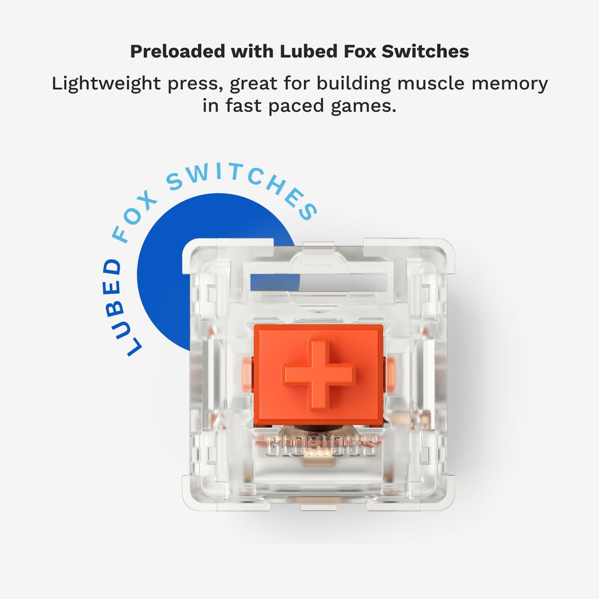 Glorious Gaming GMMK 2-65% Teclado - Diseño Personalizado Blanco - Perfil bajo Compacto - Intercambio en Caliente con interruptores de Estilo Cherry MX - Incl. Teclas de Doble Disparo e interruptores