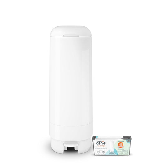 Bote para pañales Diaper Genie Signature | Incluye 1 recambio Easy Roll con 18 bolsas que pueden contener hasta 846 pañales tamaño recién nacido.