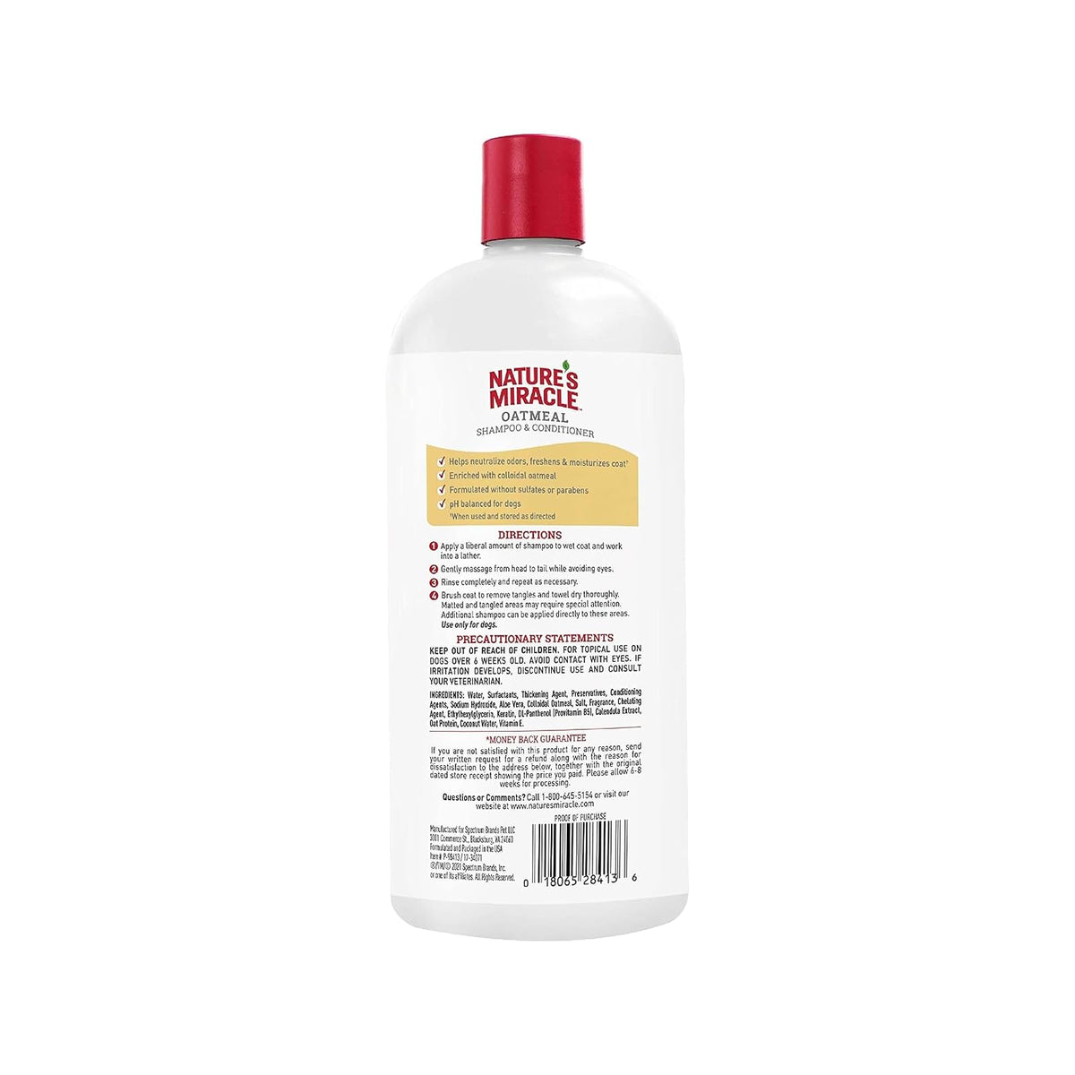 Nature's Miracle Natureâ€™s Miracle Oatmeal Shampoo & Conditioner for Dogs, 32 Oz, Pistachio Cream Scent