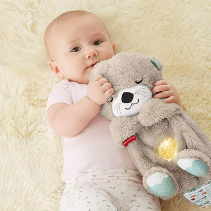 Fisher-Price Juguete para Bebés Nutria Hora de Dormir | Máquina de sonido portátil, movimiento respiratorio, hasta 30 minutos de música y luces, recién nacidos de más de 0 meses