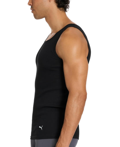 Puma - Playera sin Mangas de algodón Acanalada para Hombre, 5 Unidades