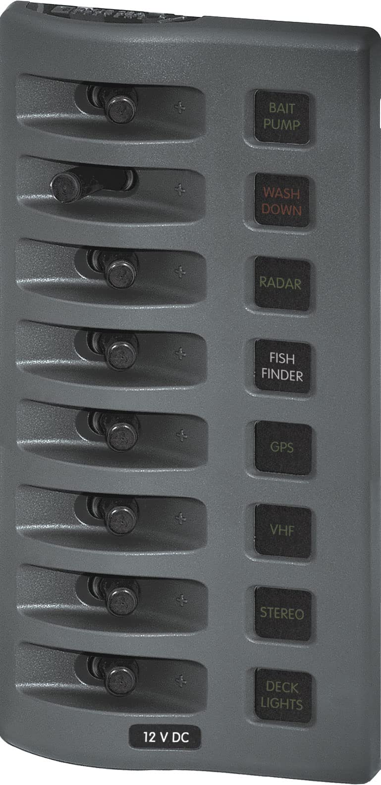 Blue Sea Systems WeatherDeck Paneles Impermeables - 8 posiciones, con fusible