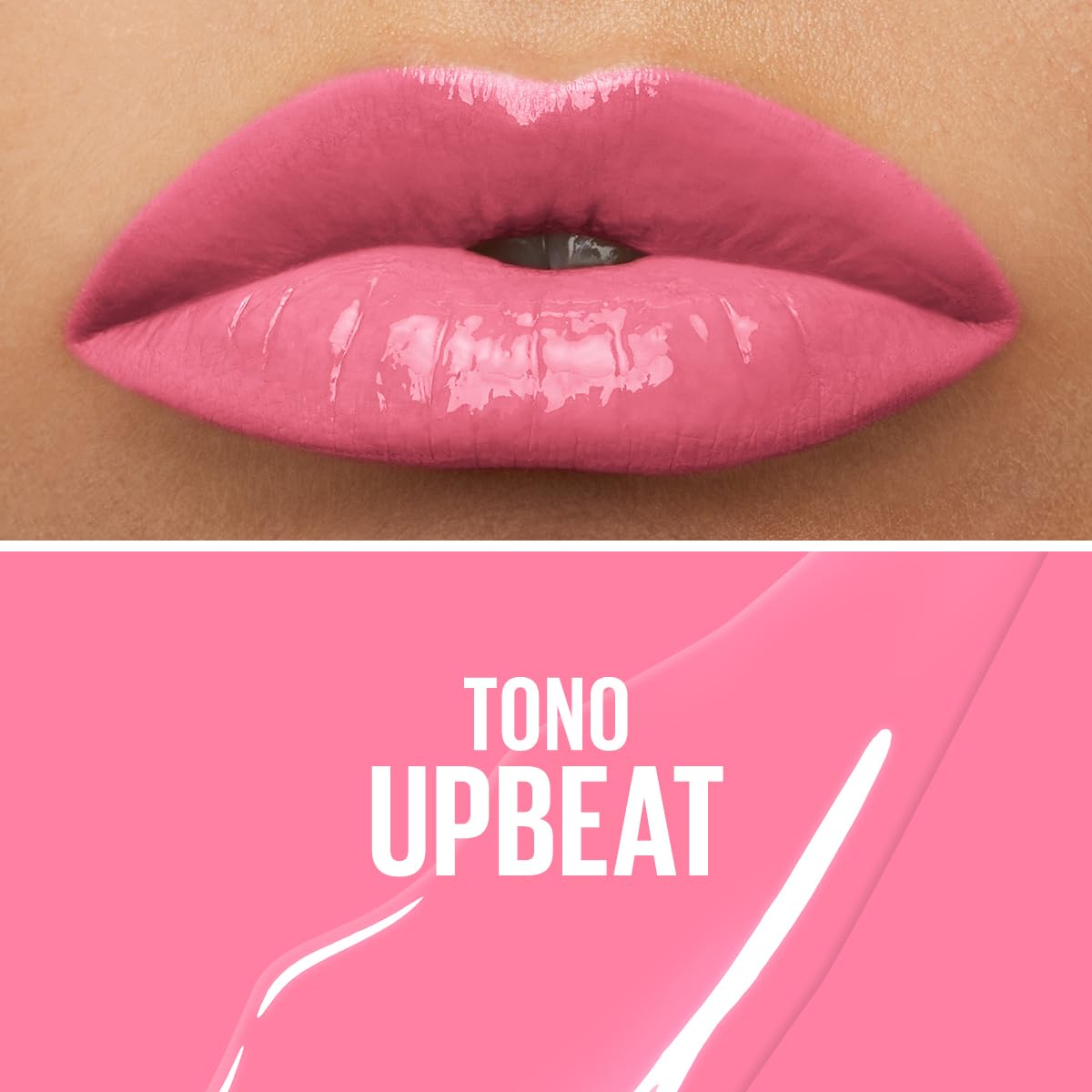 Maybelline Labial líquido brillante Superstay Vinyl Ink Tono Upbeat, 4.2ml - Dura hasta por 16H, brillo instantáneo sin grumos, sin transferencias