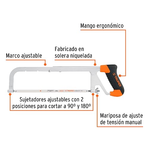 Truper APT-12, Arco 12" profesional ajustable de solera para segueta