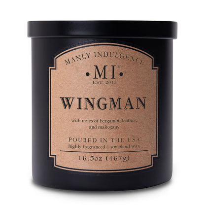 Manly Indulgence Vela Perfumada para Hombre, 16 oz - Wingman