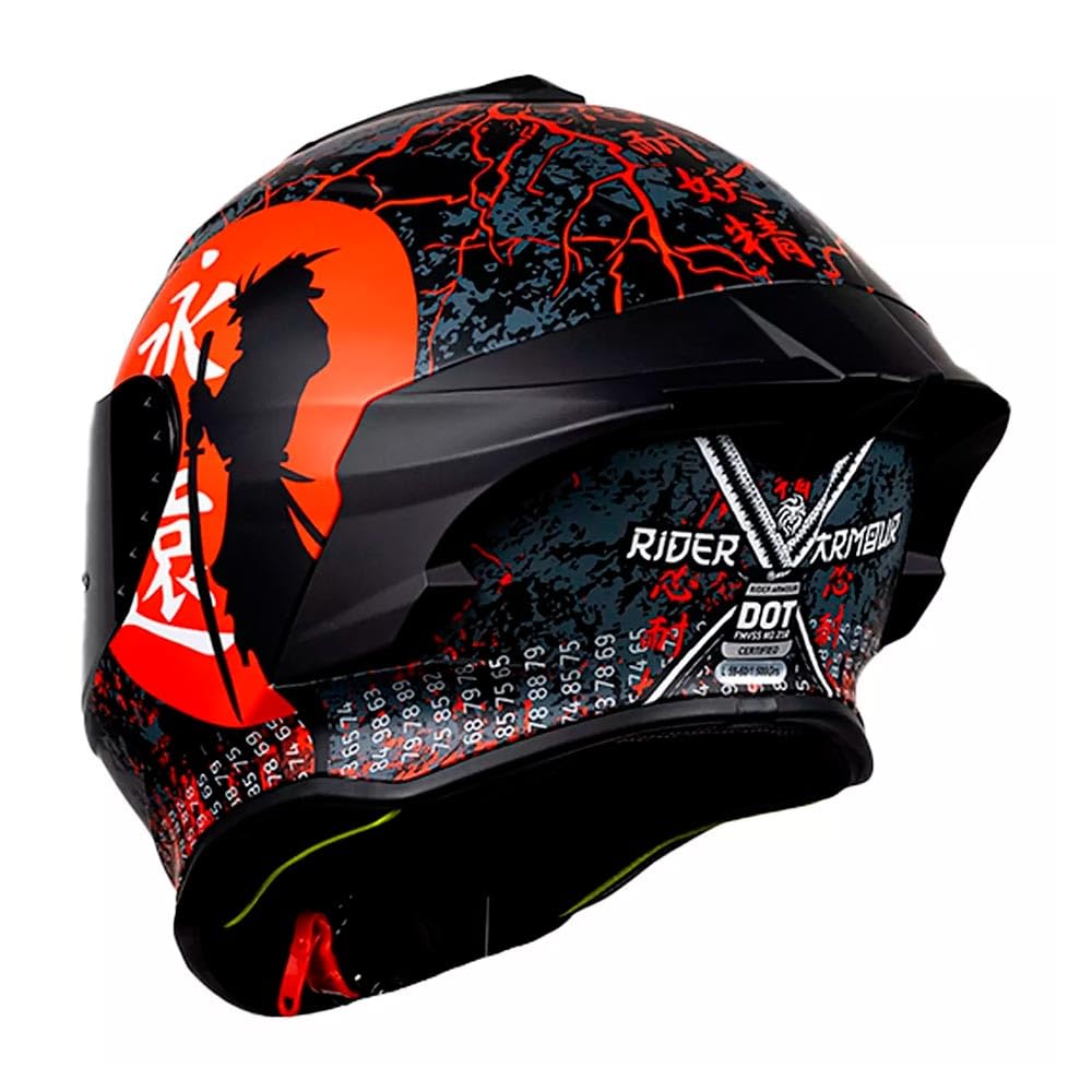 KOV Casco Buster Rider Armour Rojo Deportivo para Moto Pista Certificado Dot