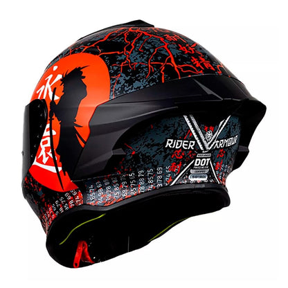 KOV Casco Buster Rider Armour Rojo Deportivo para Moto Pista Certificado Dot