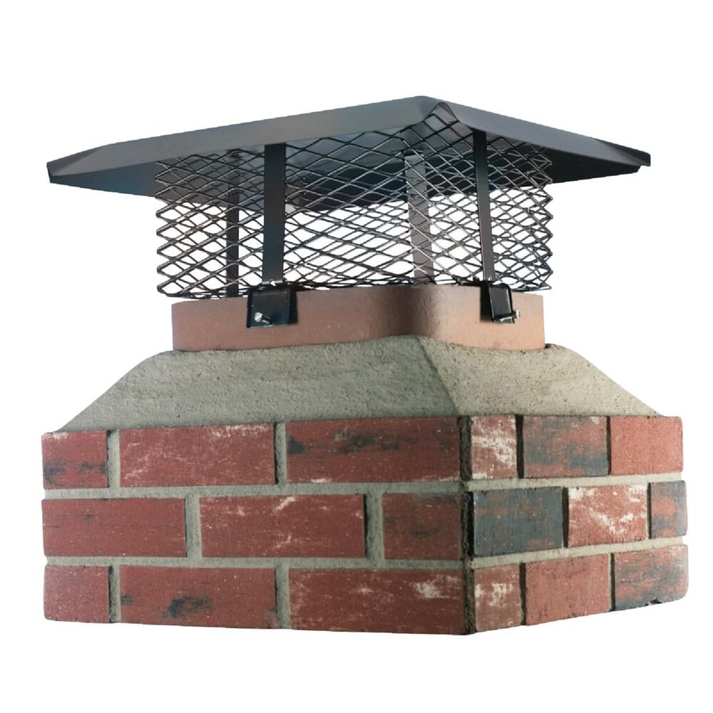 Shelter SCADJ-L - Tapa de chimenea de acero galvanizado con abrazadera ajustable, Large, Black Galvanized Steel