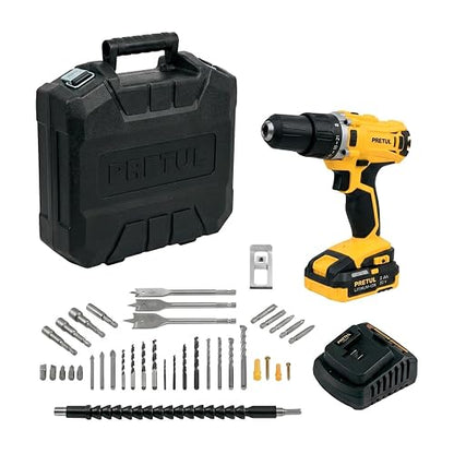 PRETUL TALI-20P2K, Kit taladro/destornillador 1/2", 20V con 32 accesorios