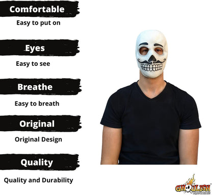 Day of the Dead: Catrin, Máscara Divertida de Calavera Mexicana, Antifaz Máscaras de Calacas Ideal para Halloween y Día de Muertos
