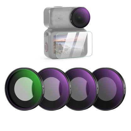 NEEWER Filter Set ND Compatible con dji Osmo Nano (ND8/16/32/64/UV/CPL), Atornillar Cámara Acción Filtro Objetivo Multicapa Cristal Óptico Accesorios Templado Cristal Protector Pantalla, 6 Paquetes