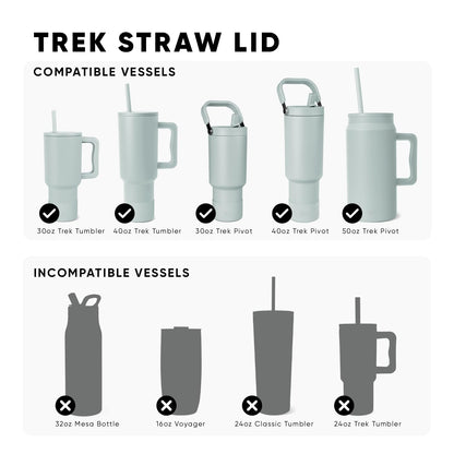 Simple Modern - Tapa de vaso con popote, repuesto reutilizable solamente, se adapta a taza de acero inoxidable Trek Travel Coffee Ice Cup Water Bottle | Colección Trek | Almond Birch