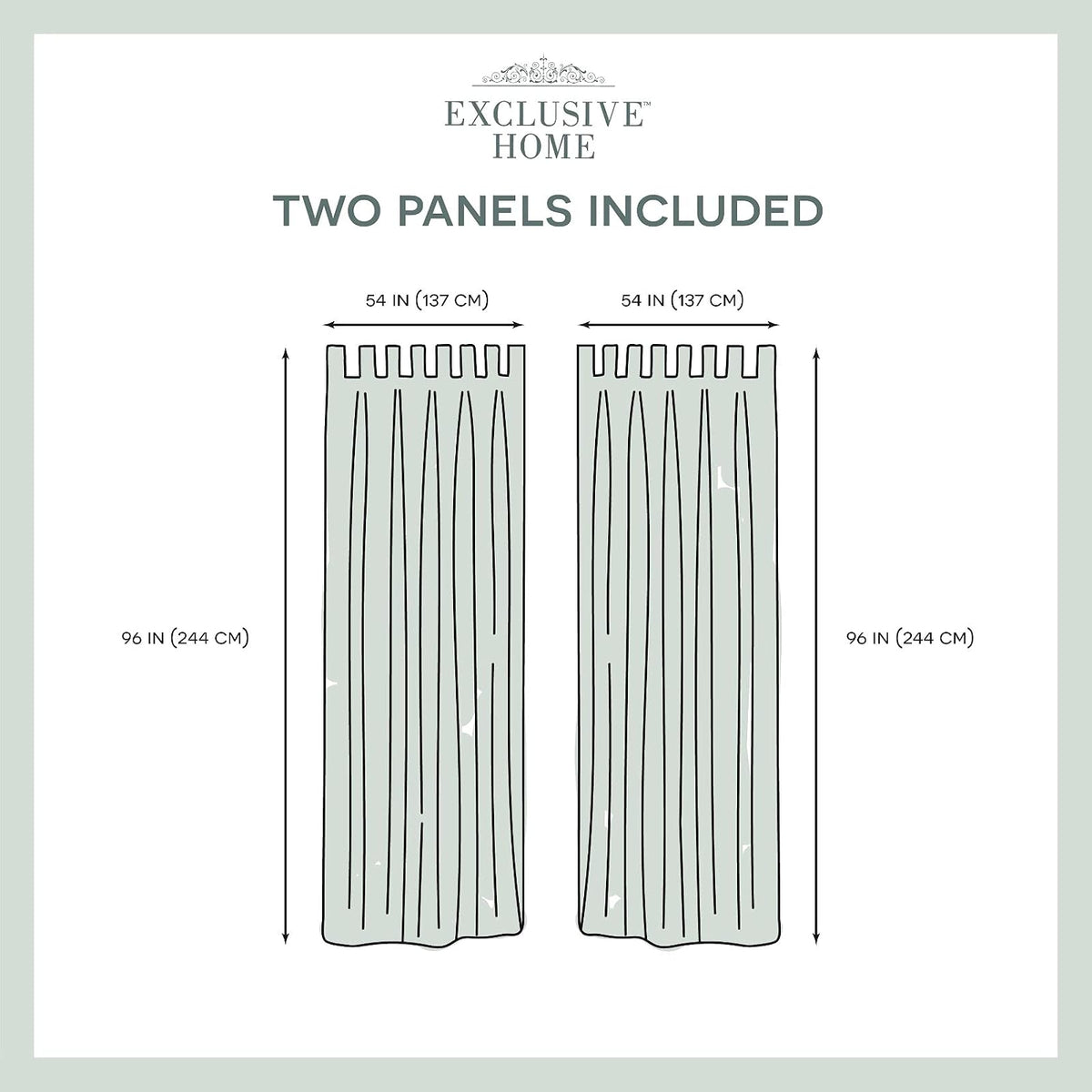 Exclusive Home Curtains - Par de Cortinas de Polipropileno Belga, Blanco Winter, 54x96, 1, 1