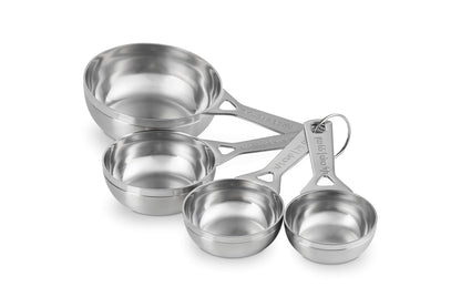 Le Creuset Juego de 4 tazas medidoras de acero inoxidable | El juego incluye: 1/4, 1/3, 1/2 y 1 taza