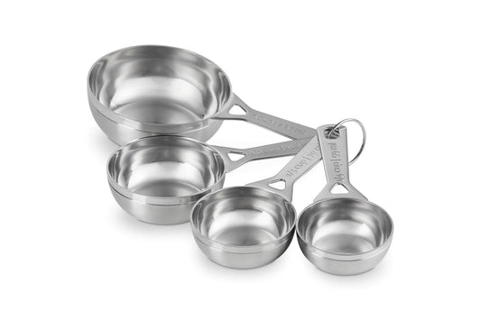 Le Creuset Juego de 4 tazas medidoras de acero inoxidable | El juego incluye: 1/4, 1/3, 1/2 y 1 taza