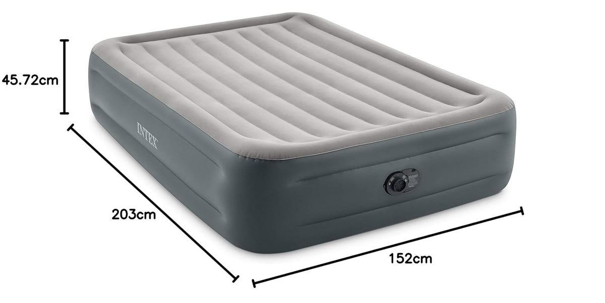 Intex 64125ED Dura-Beam Plus Series Essential Rest Airbed con Bomba eléctrica Interna, Altura de la Cama de 18 Pulgadas, Queen