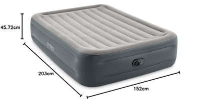 Intex 64125ED Dura-Beam Plus Series Essential Rest Airbed con Bomba eléctrica Interna, Altura de la Cama de 18 Pulgadas, Queen