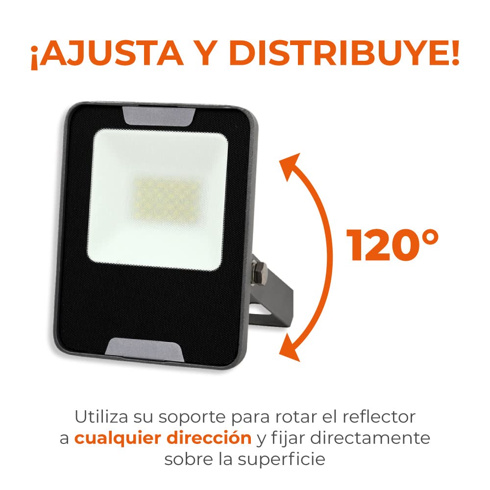 Tecnolite - Lámpara de Piso Reflector LED de Exterior para Jardín o Patio, Luz de Día 20W IP65 a Prueba de Polvo y Agua, Estructura Resistente a la Interperie Flood light, 1600 Lúmenes