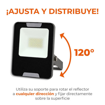 Tecnolite - Lámpara de Piso Reflector LED de Exterior para Jardín o Patio, Luz de Día 20W IP65 a Prueba de Polvo y Agua, Estructura Resistente a la Interperie Flood light, 1600 Lúmenes