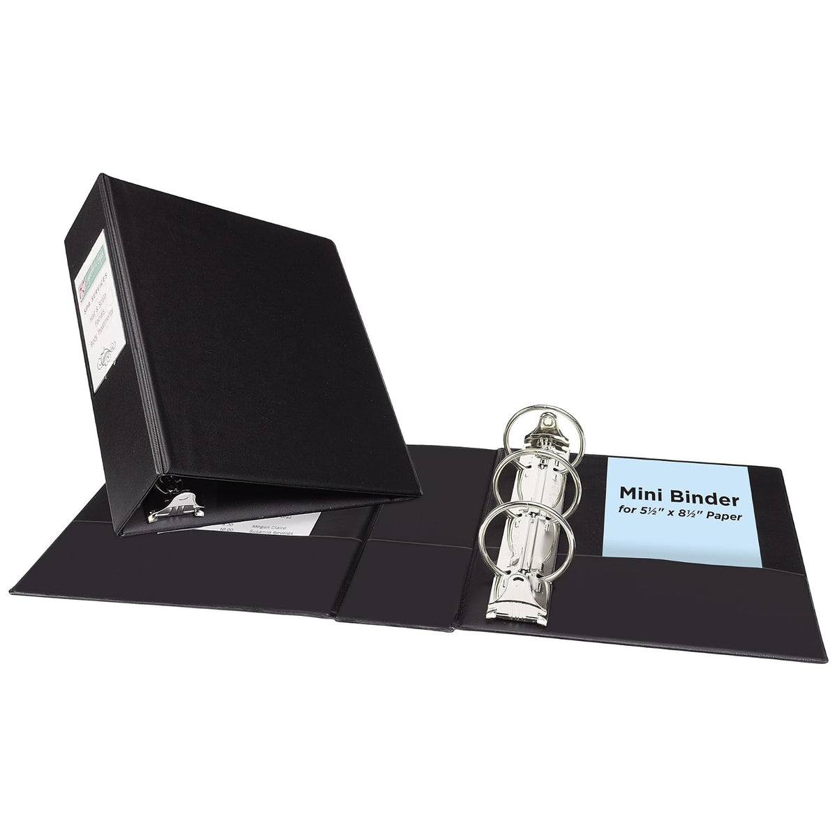 Avery Mini Carpeta de 3 Anillos 27554 | 2 pulgadas, capacidad 375 hojas, 5.5 x 8.5 pulgadas, columna vertebral 2.8 pulgadas - 2 inches - 1 paquete - Negro -