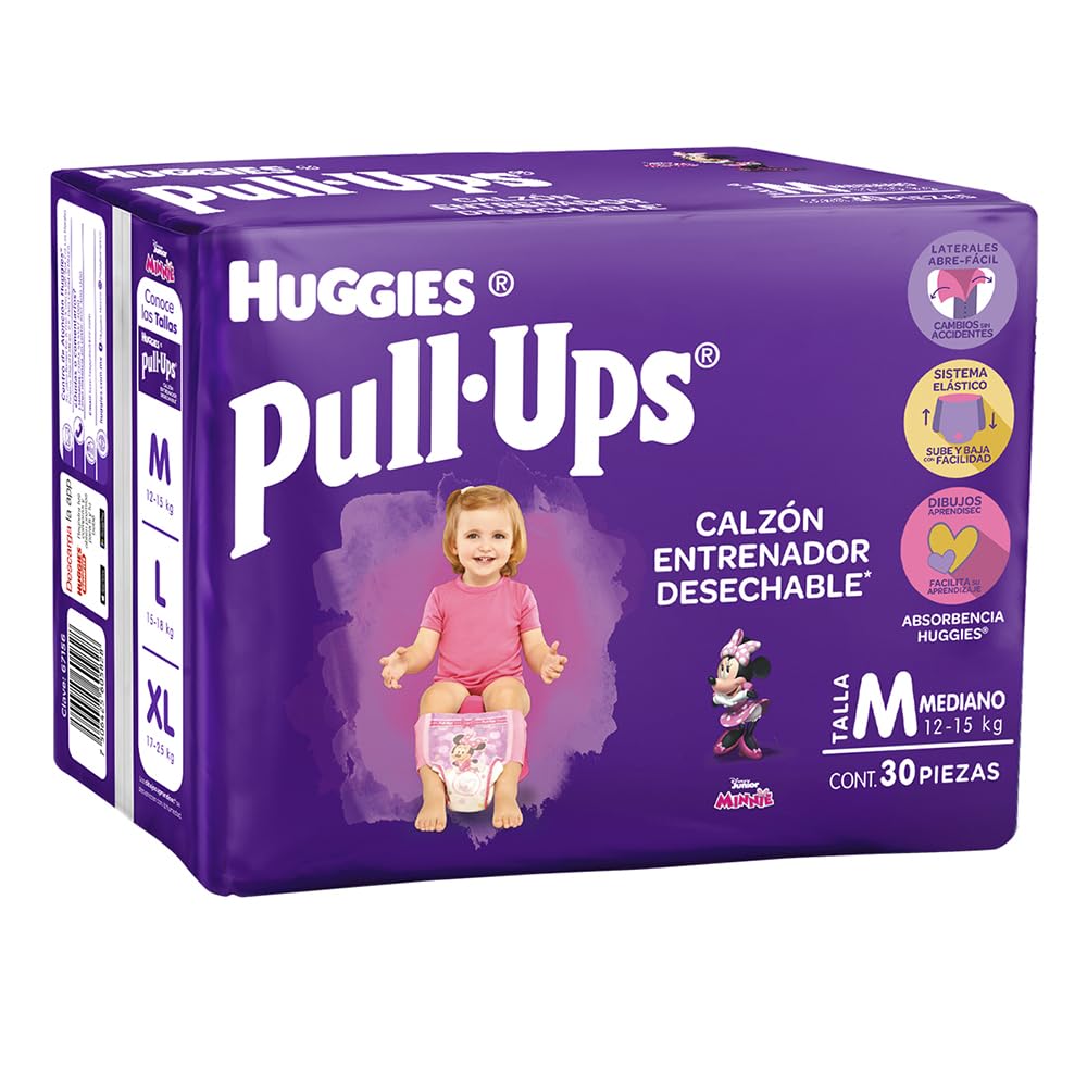 Huggies Pull-Ups Calzoncitos Entrenadores para Niña - M (Paquete de 30)