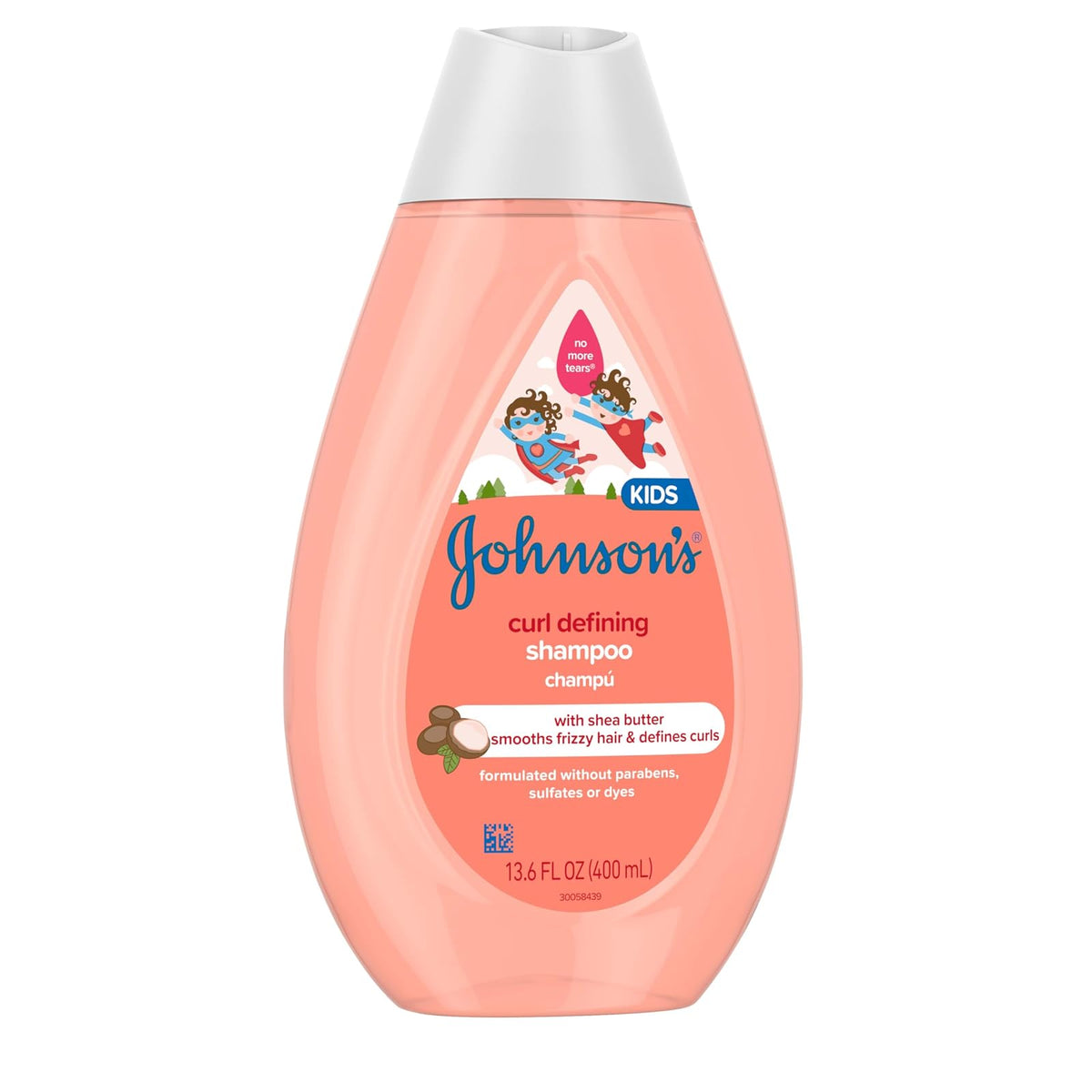 Johnson's Baby - Champú para niños sin lágrimas que define los rizos con manteca de karité, 13.6 onzas líquidas