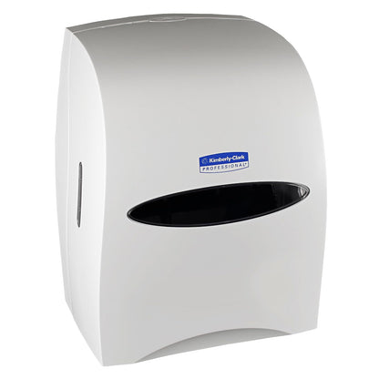 Kimberly-Clark Sanitouch - Dispensador de toallas de papel de rollo duro (09991), dispensador de manos libres, color blanco
