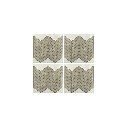 RoomMates StickTILES Chevron - Juego de 4 azulejos de madera envejecida