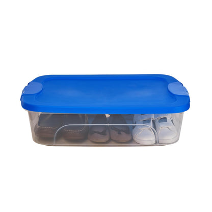 Italhome - Caja Organizadora, Capacidad a 36 Litros con Tapa, Ideal para la Organización en el Armario, Cocina, Oficina, Color Transparente