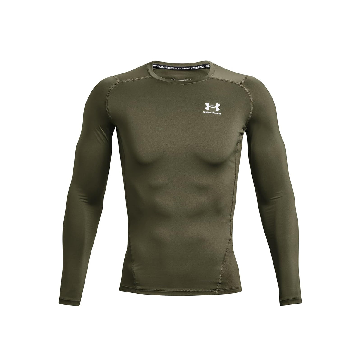 Under Armour HeatGear Playera de Compresión Manga Larga Hombre - M - (390) Marine Od Green - White