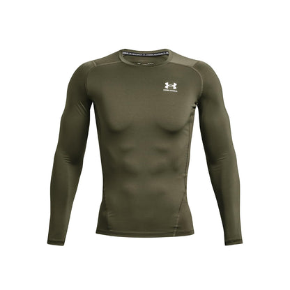 Under Armour HeatGear Playera de Compresión Manga Larga Hombre - M - (390) Marine Od Green - White