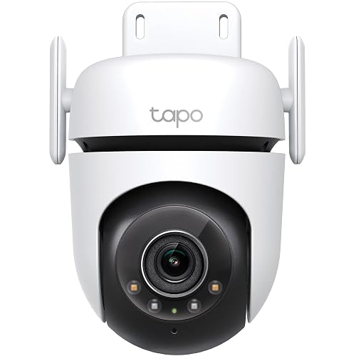 Tapo TP-Link TC42, Cámara de Seguridad Wi-Fi Exterior 2K QHD, Visión Nocturna a Color con Sensor Starlight, Detección Inteligente por IA, Cobertura de 360°, Compatible con Alexa