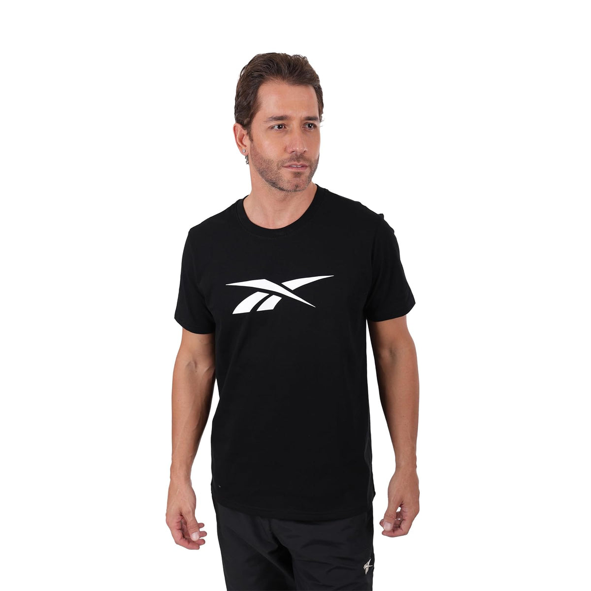 Reebok Playera Deportiva de Algodón para Hombre - CH - Negro